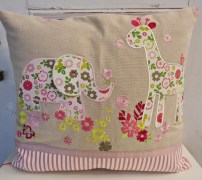 Kinderkissenhülle mit rosa Elefant Unikat 40x40cm 34.00